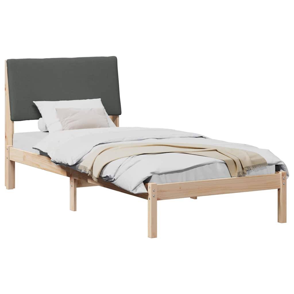 vidaXL Bettgestell Braun und Dunkelgrau 100 x 200 cm Massivholz Kiefer