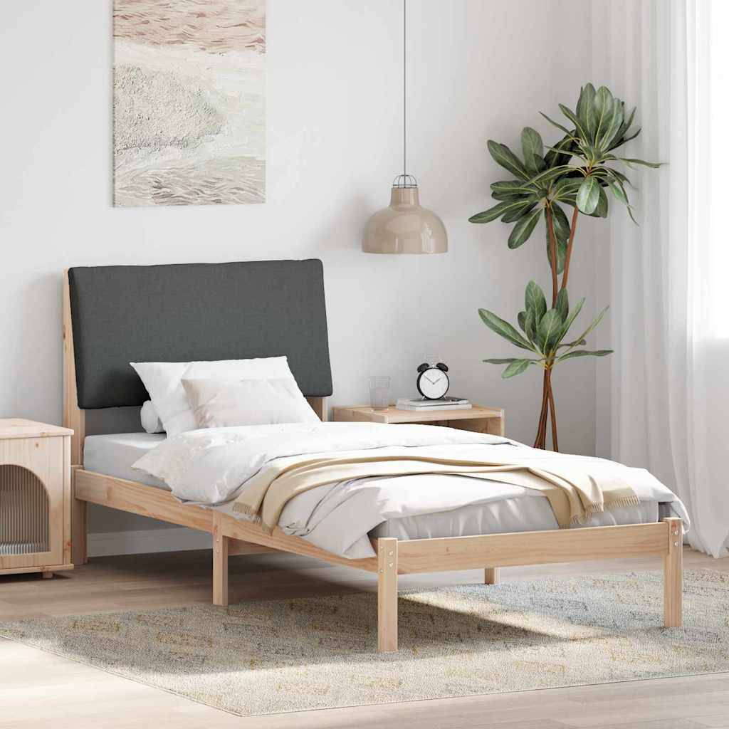 vidaXL Bettgestell Braun und Dunkelgrau 100 x 200 cm Massivholz Kiefer