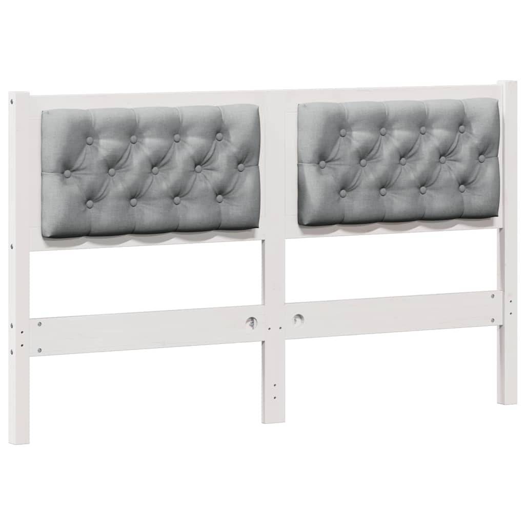 vidaXL Kopfteil Sonstiges Weiß und Hellgrau 150 cm Massivholz Kiefer