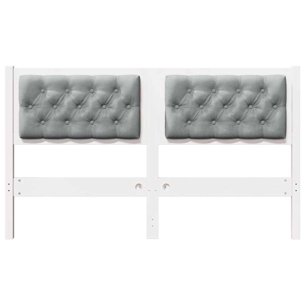 vidaXL Kopfteil Sonstiges Weiß und Hellgrau 150 cm Massivholz Kiefer