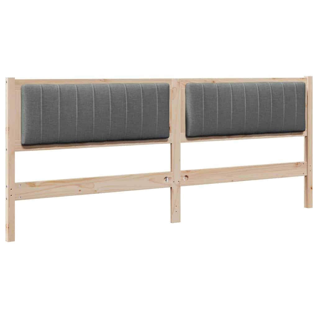 vidaXL Gepolstertes Kopfteil Braun 200 cm Massives Kiefernholz