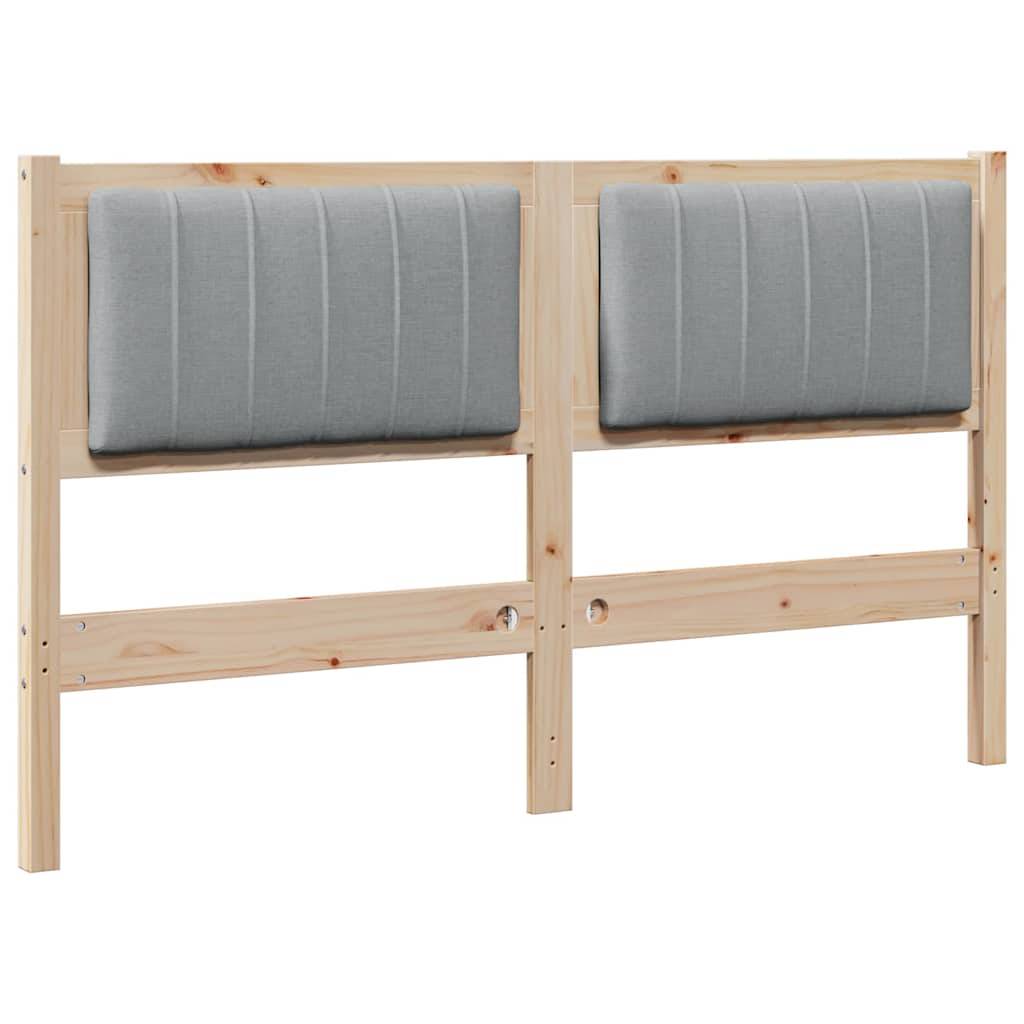 vidaXL Gepolstertes Kopfteil Braun 140 cm Massives Kiefernholz