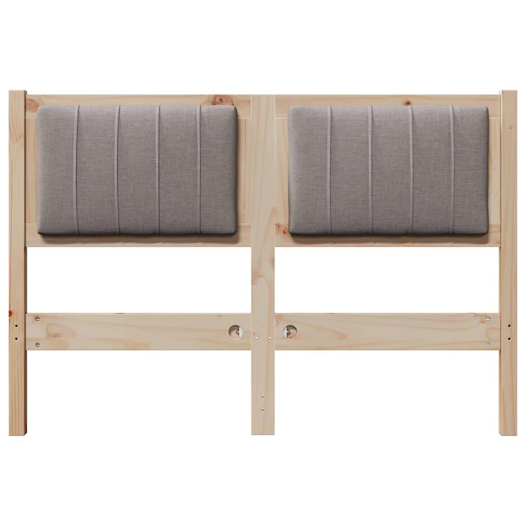 vidaXL Gepolstertes Kopfteil Braun 120 cm Massives Kiefernholz