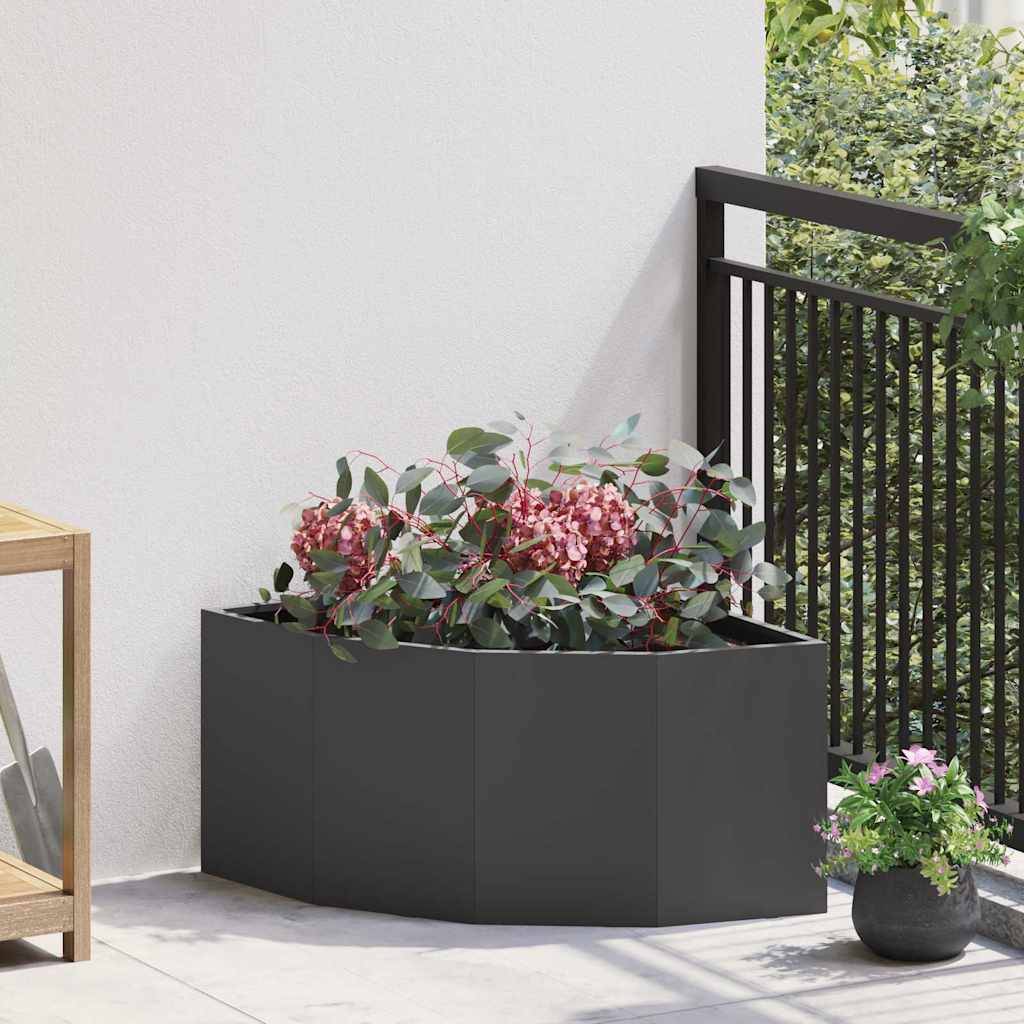 vidaXL Eckpflanzer Schwarz 60 x 60 x 35 cm Stahl