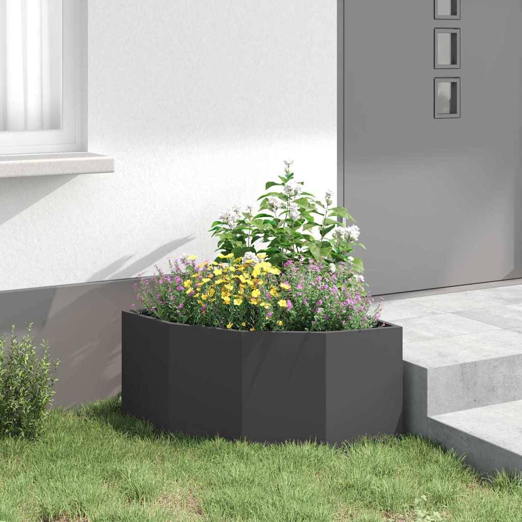 vidaXL Eckpflanzer Schwarz 60 x 60 x 35 cm Stahl