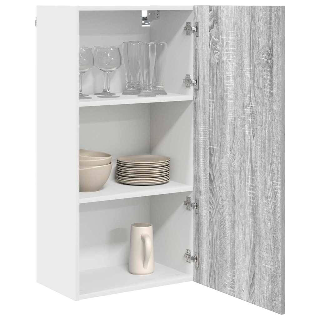 vidaXL Hängeschrank mit Speicher Grau Sonoma und Weiß 50 x 31 x 100 cm