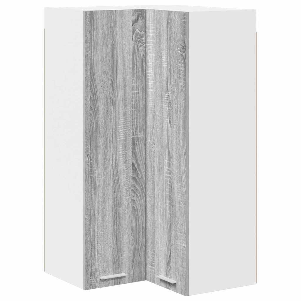 vidaXL Hängeschrank mit Speicher Grau Sonoma und Weiß 57 x 57 x 100 cm