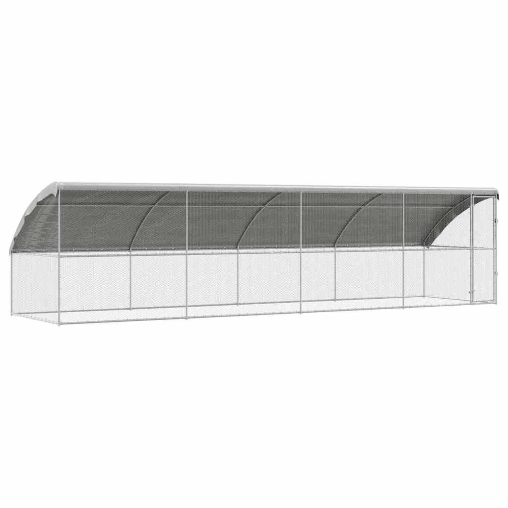 vidaXL Hühnerkäfig 4 pcs Silber 800 x 200 x 198,5 cm Verzinkter Stahl