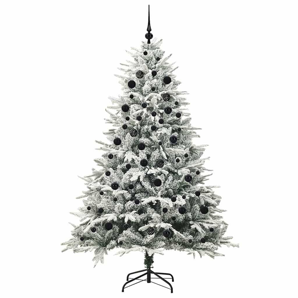 vidaXL Künstlicher vorbeleuchteter Weihnachtsbaum mit Kugelset Grün