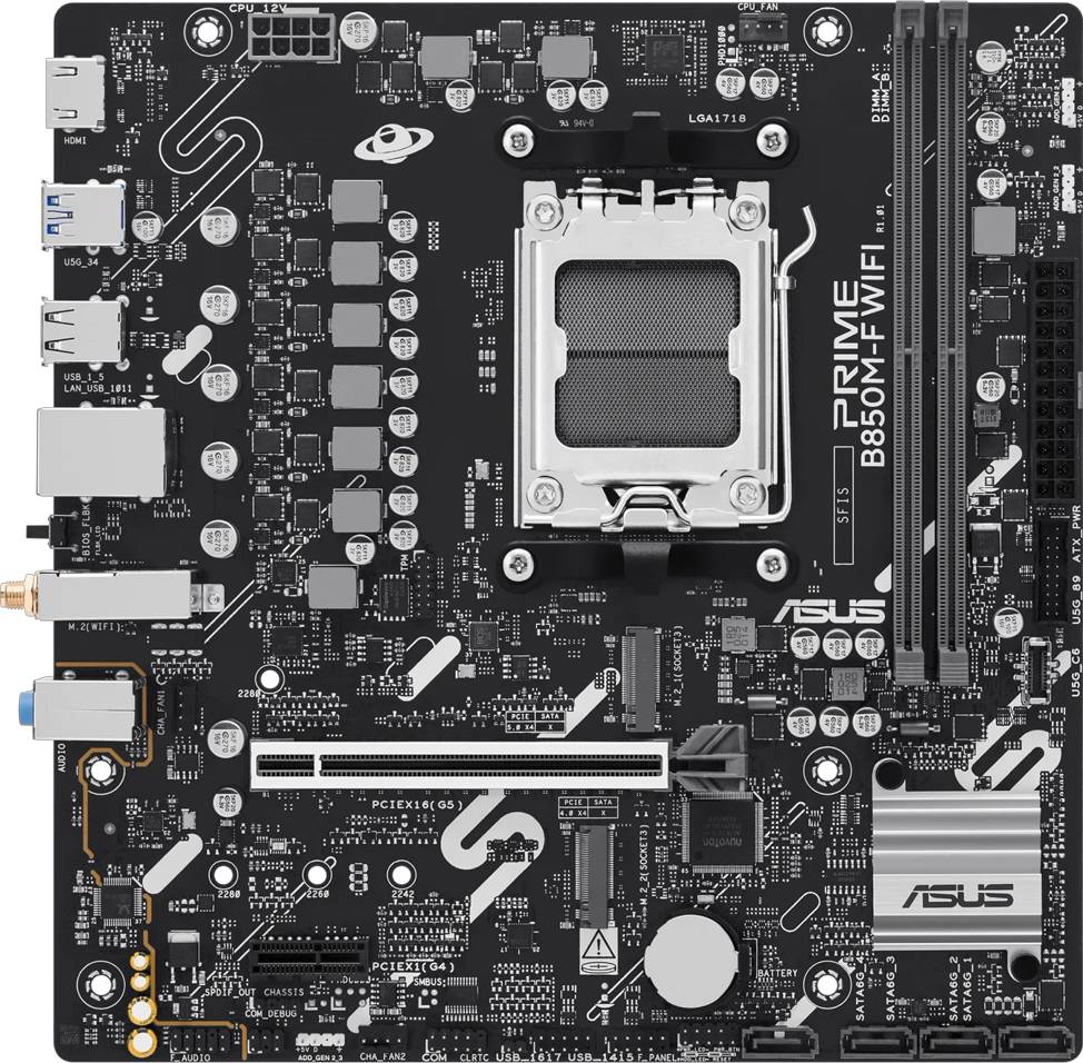 ASUS PRIME B850M-F WIFI (AMD,AM5,DDR5,ATX)