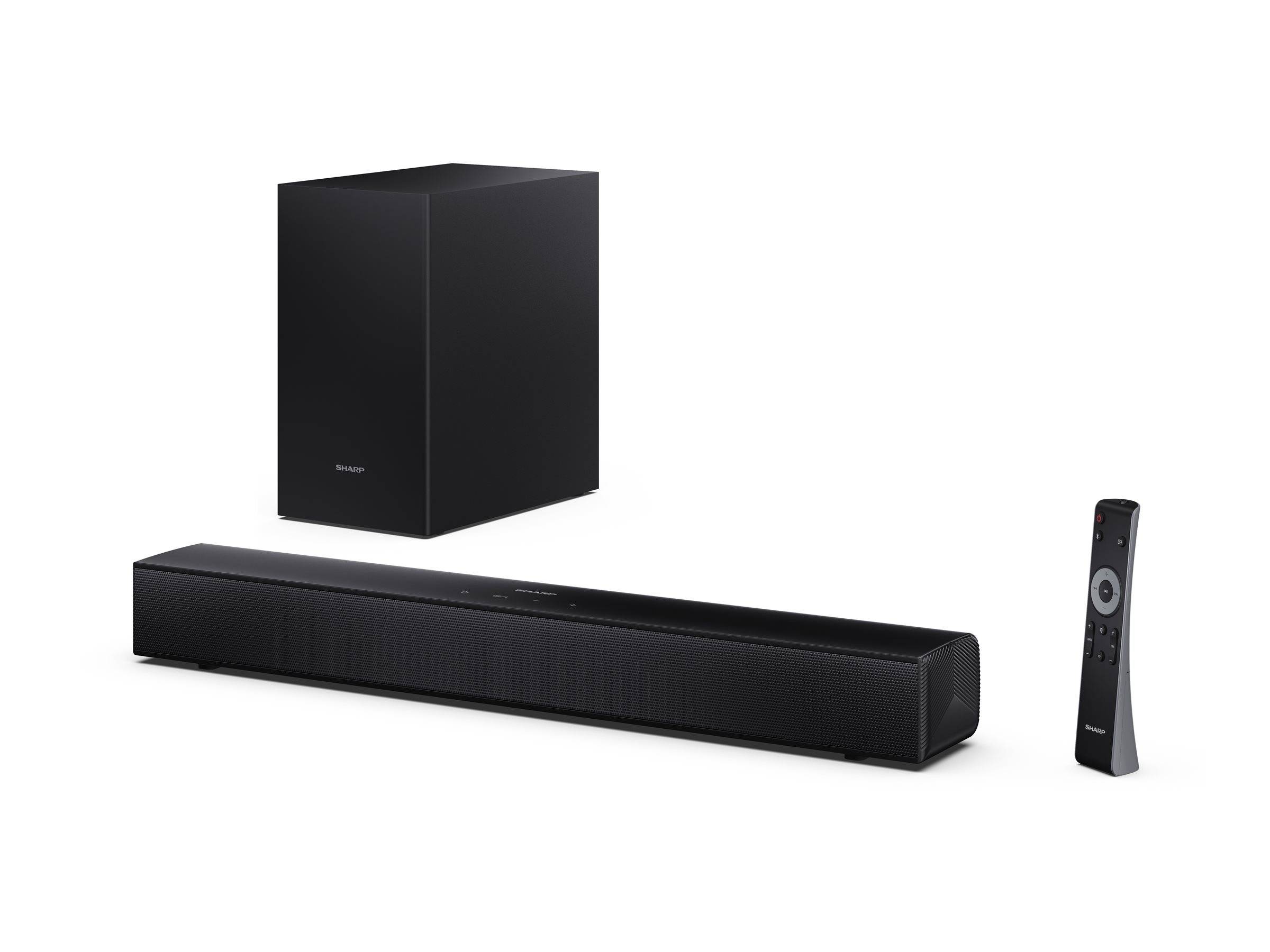Sharp HT-SBW121 - Soundleistensystem - für TV - 2.1-Kanal - kabellos - Bluetooth - mattschwarz (Grill Farbe - mattschwarz)