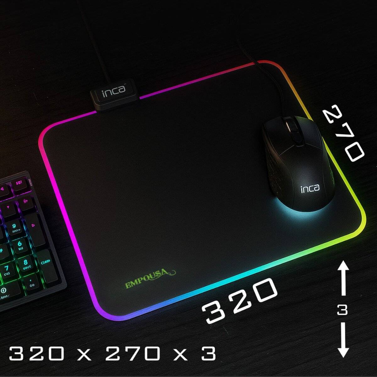 Inca IMP-024 RGB Gaming-Mauspad mit Touch-Steuerung
