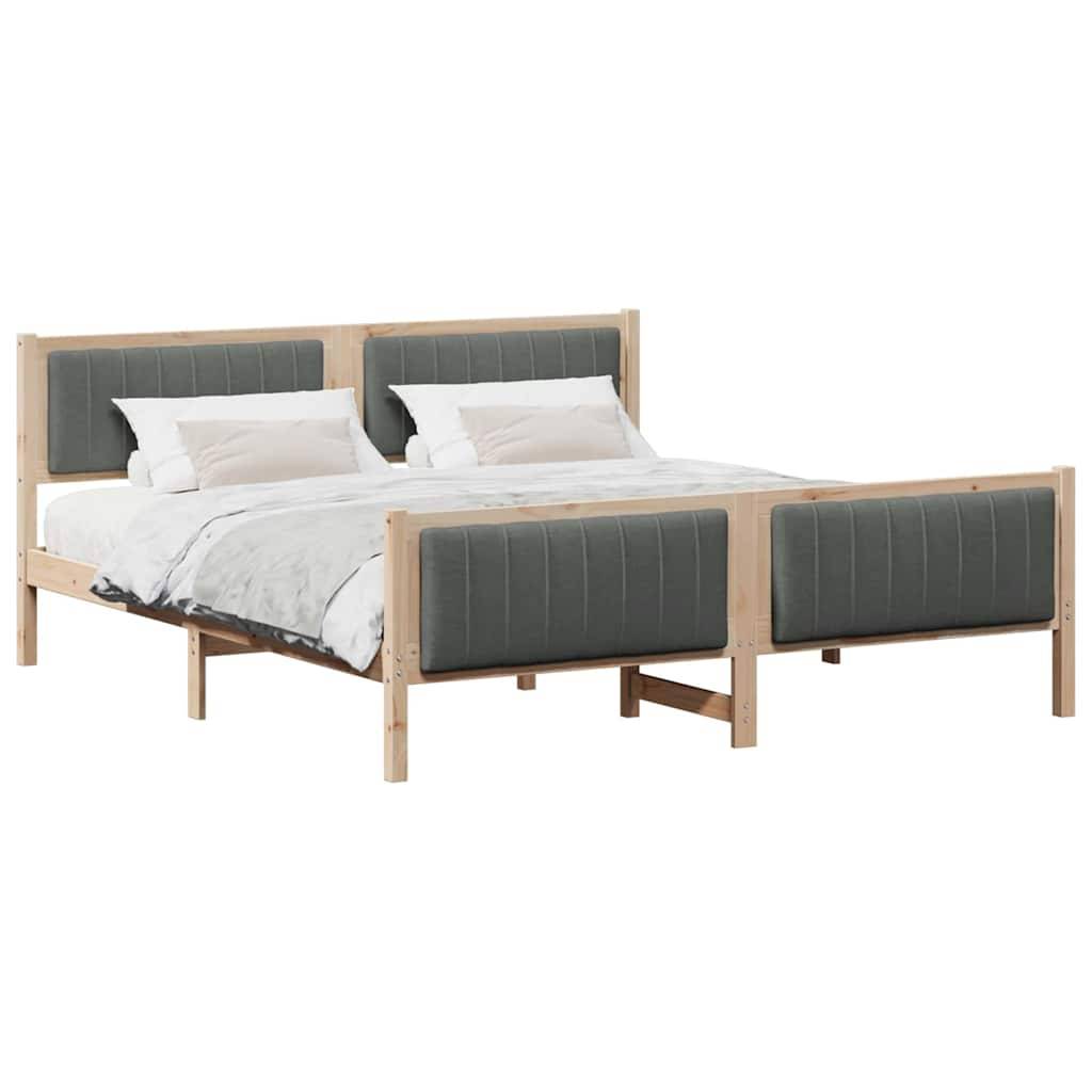 vidaXL Bettgestell Braun und Dunkelgrau 180 x 200 cm Massivholz Kiefer