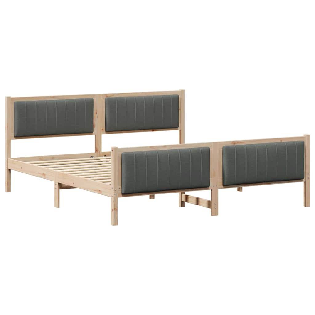 vidaXL Bettgestell Braun und Dunkelgrau 180 x 200 cm Massivholz Kiefer