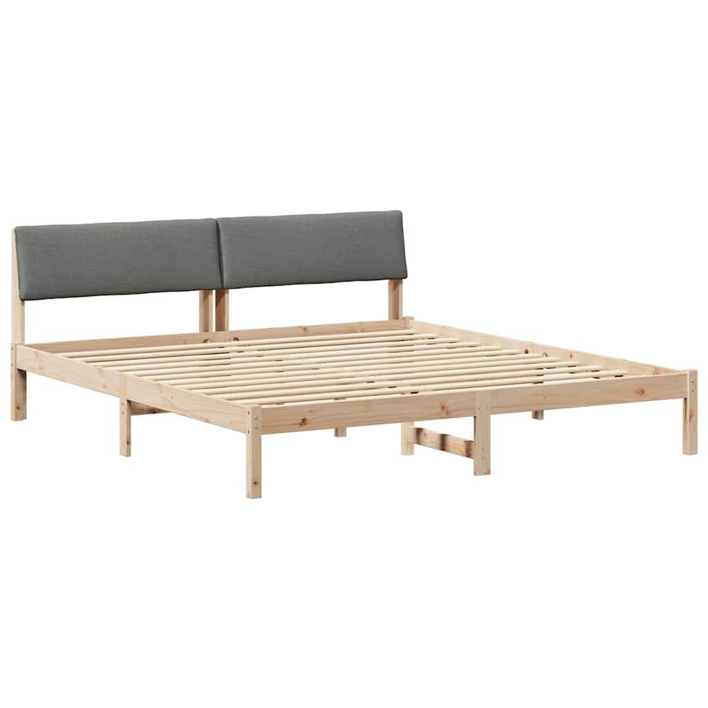 vidaXL Bettgestell Braun und Dunkelgrau 180 x 200 cm Massivholz Kiefer