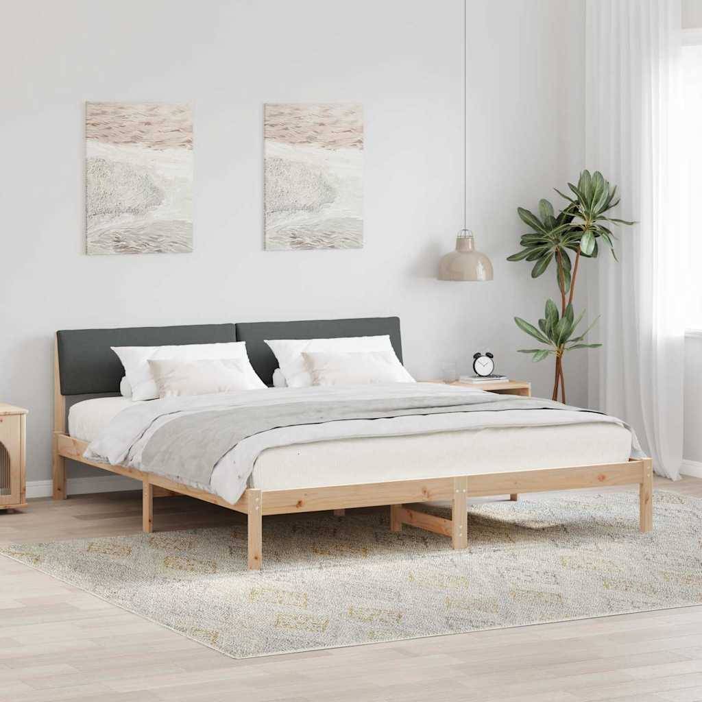 vidaXL Bettgestell Braun und Dunkelgrau 180 x 200 cm Massivholz Kiefer