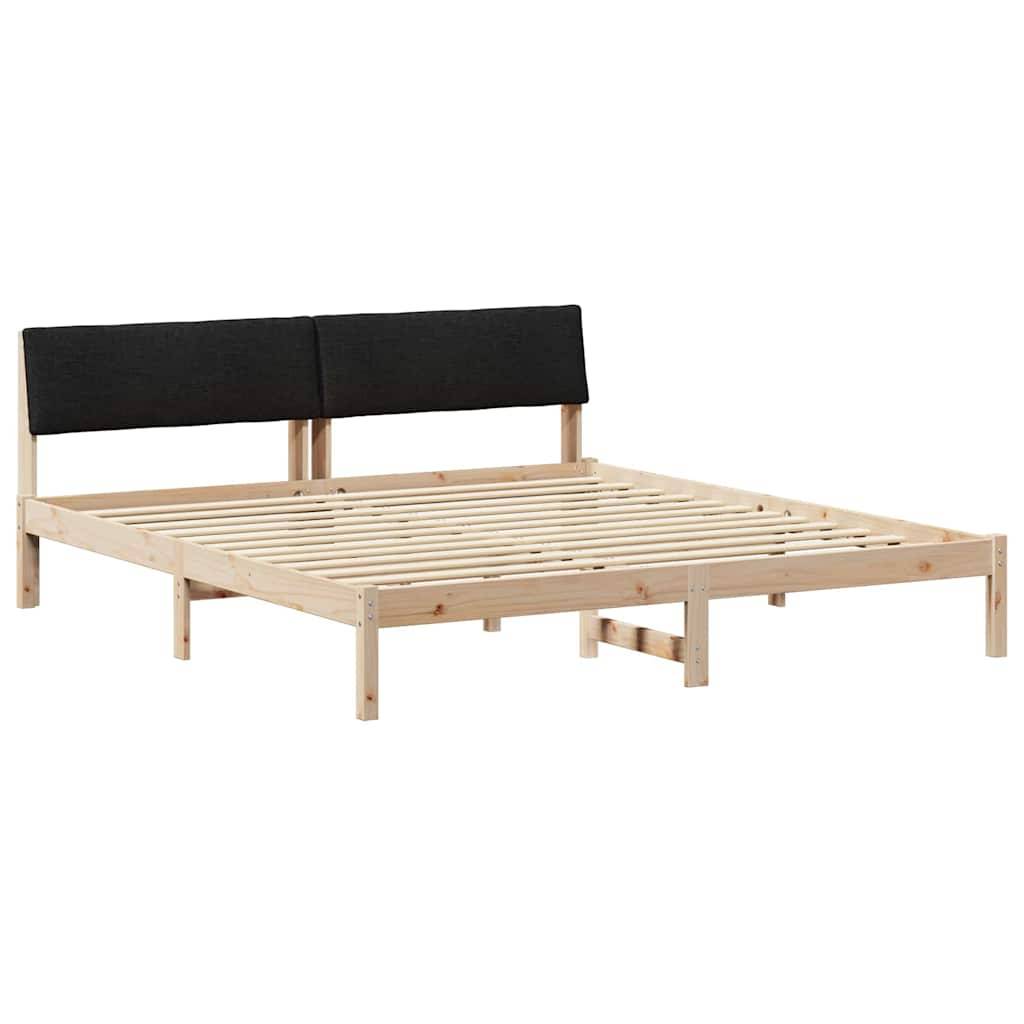 vidaXL Bettgestell Braun und Schwarz 180 x 200 cm Massivholz Kiefer