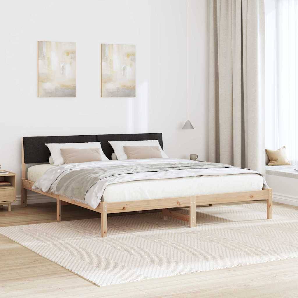 vidaXL Bettgestell Braun und Schwarz 200 x 200 cm Massivholz Kiefer