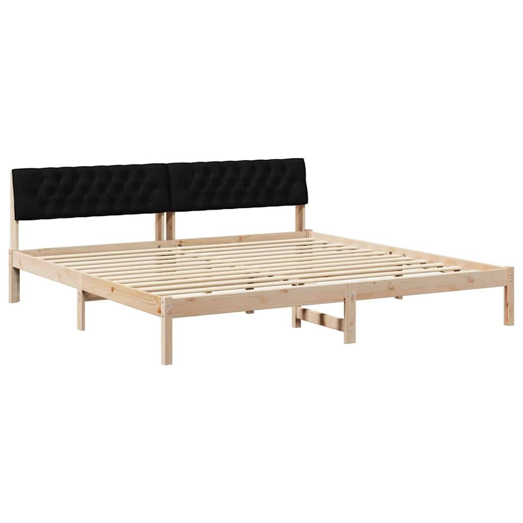 vidaXL Bettgestell Braun und Schwarz 200 x 200 cm Massivholz Kiefer