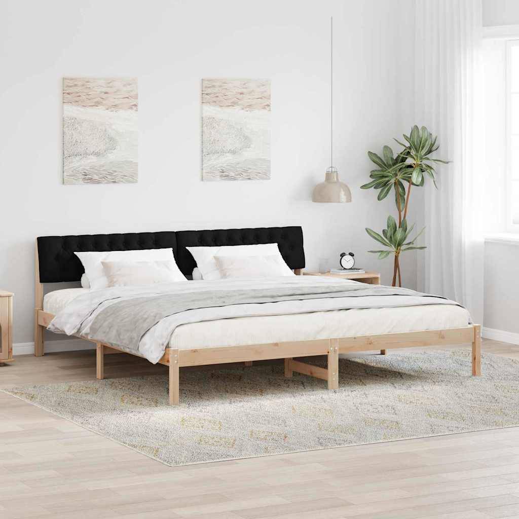 vidaXL Bettgestell Braun und Schwarz 200 x 200 cm Massivholz Kiefer