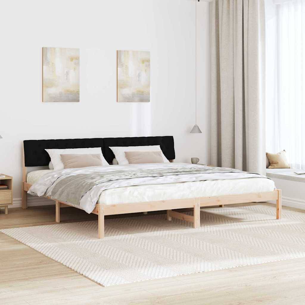 vidaXL Bettgestell Braun und Schwarz 200 x 200 cm Massivholz Kiefer