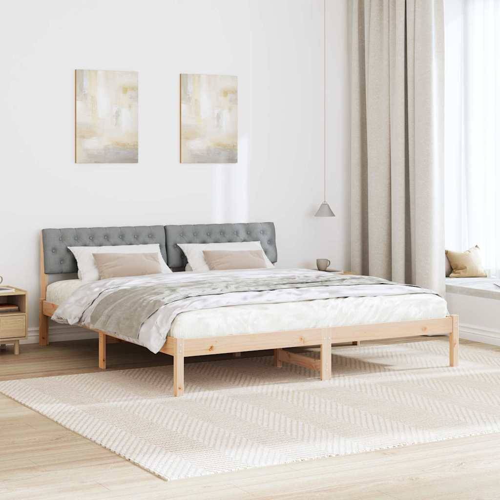 vidaXL Bettgestell Braun und hellgrau 180 x 200 cm Massivholz Kiefer