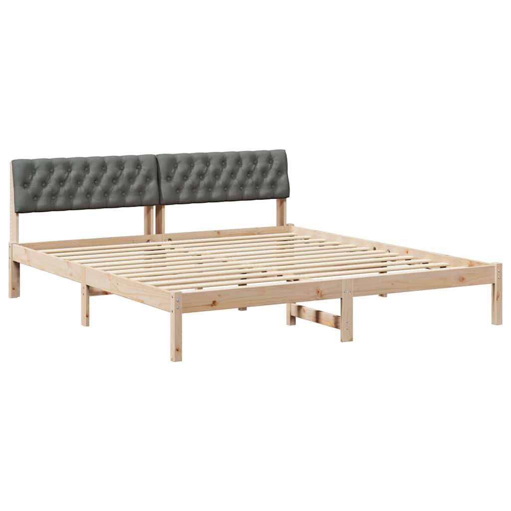 vidaXL Bettgestell Braun und Dunkelgrau 180 x 200 cm Massivholz Kiefer