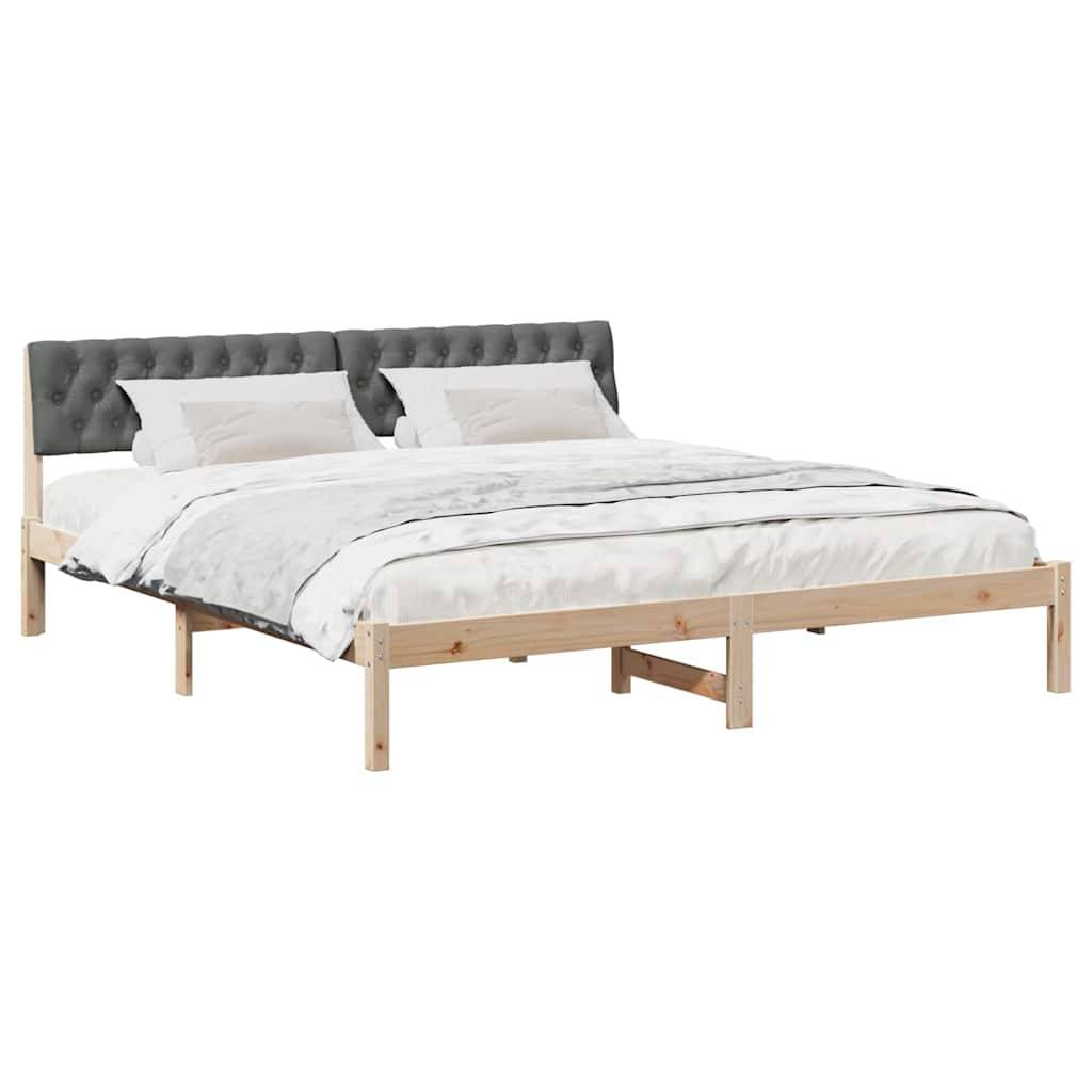 vidaXL Bettgestell Braun und Dunkelgrau 180 x 200 cm Massivholz Kiefer