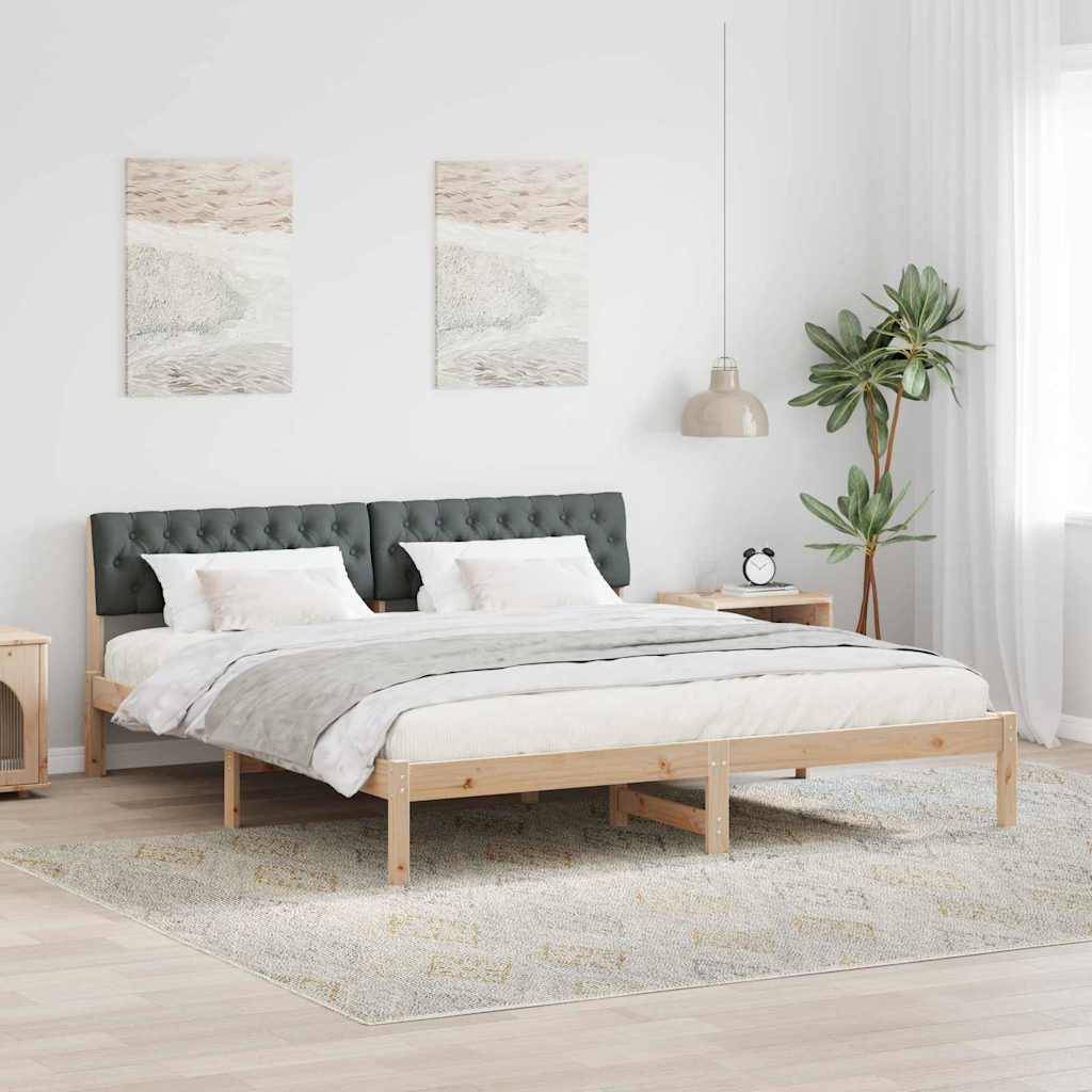 vidaXL Bettgestell Braun und Dunkelgrau 180 x 200 cm Massivholz Kiefer