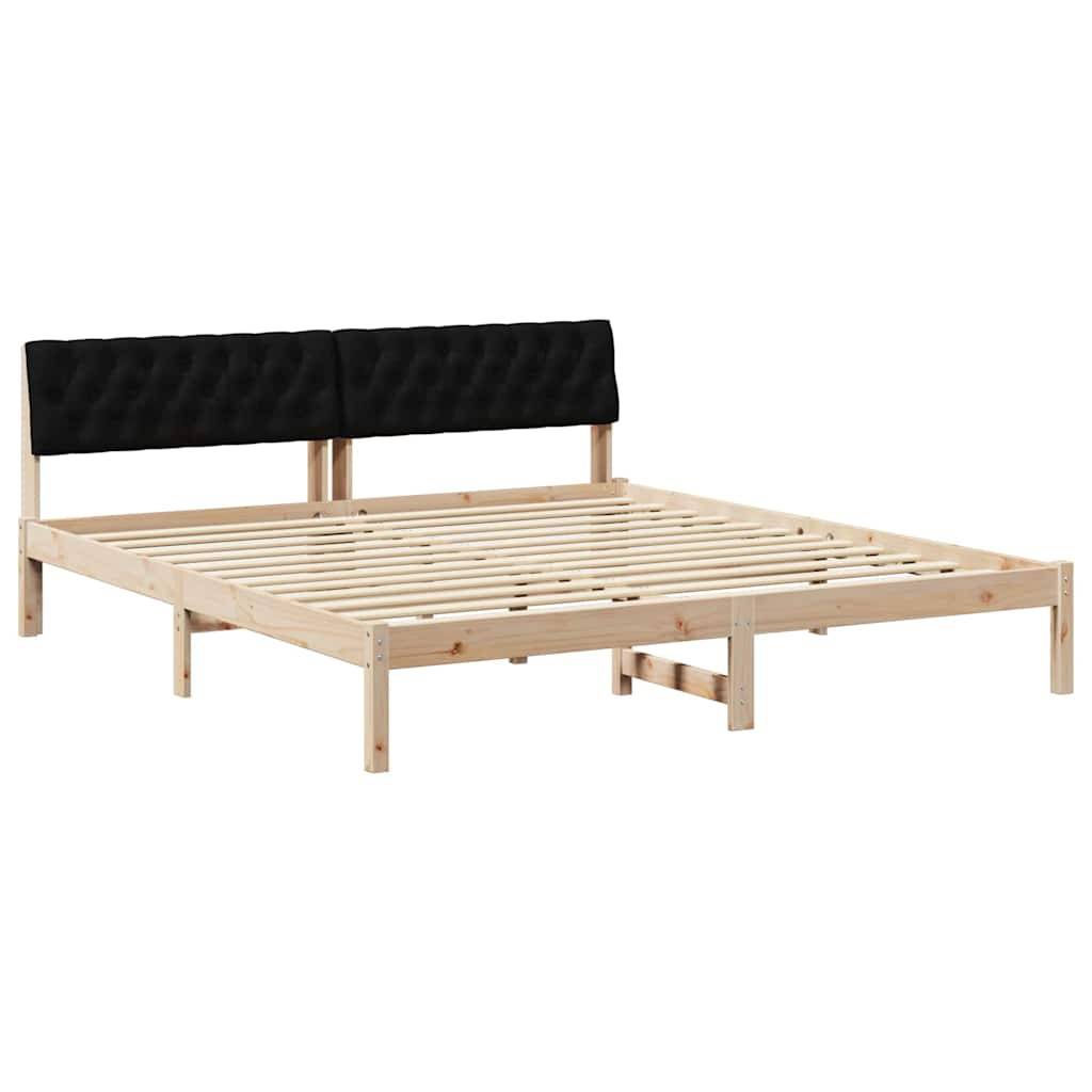 vidaXL Bettgestell Braun und Schwarz 180 x 200 cm Massivholz Kiefer