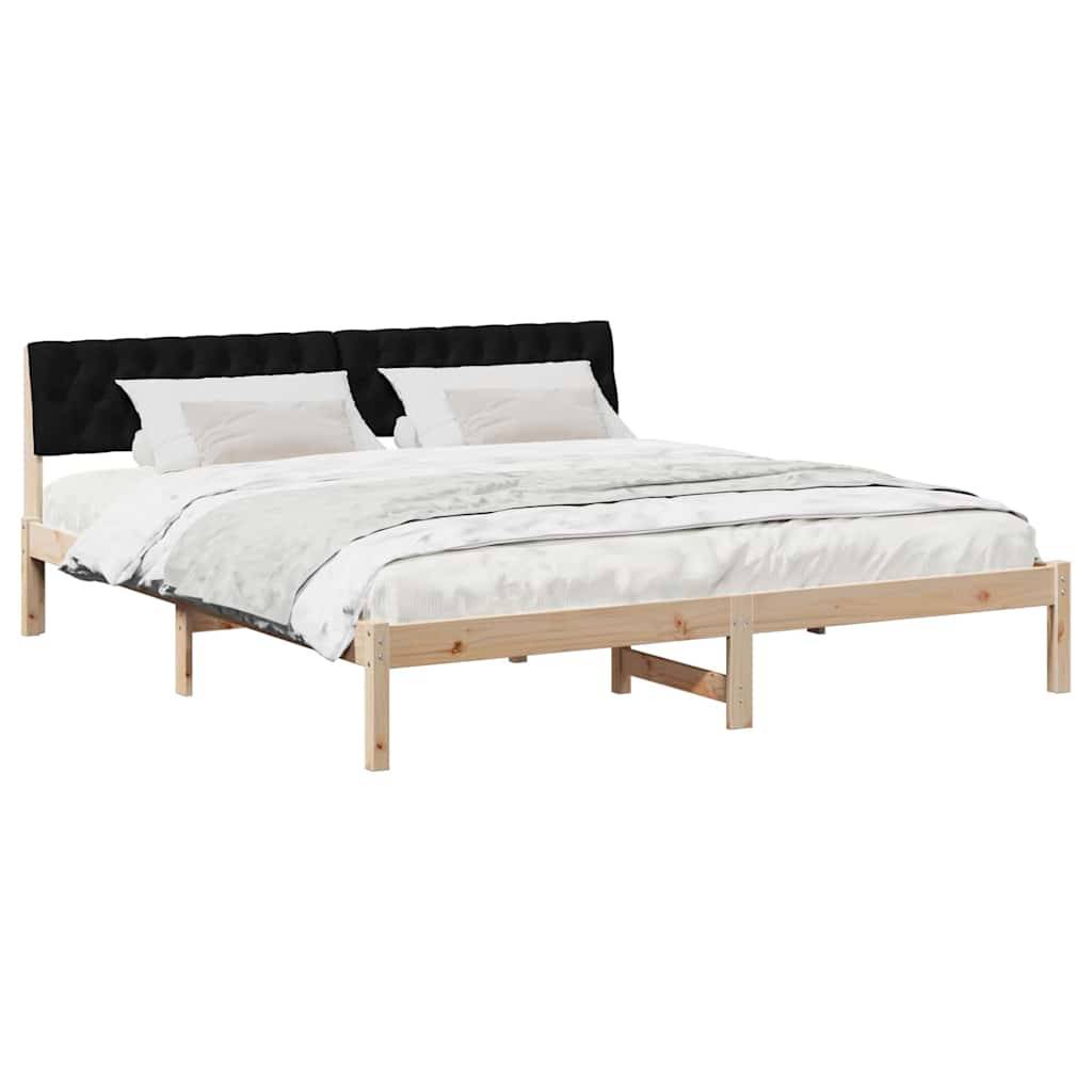 vidaXL Bettgestell Braun und Schwarz 180 x 200 cm Massivholz Kiefer
