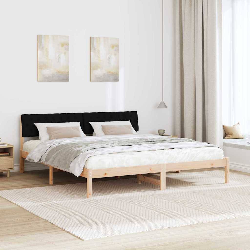 vidaXL Bettgestell Braun und Schwarz 180 x 200 cm Massivholz Kiefer