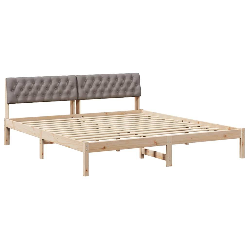 vidaXL Bettgestell Braun und Taupe 180 x 200 cm Massivholz Kiefer