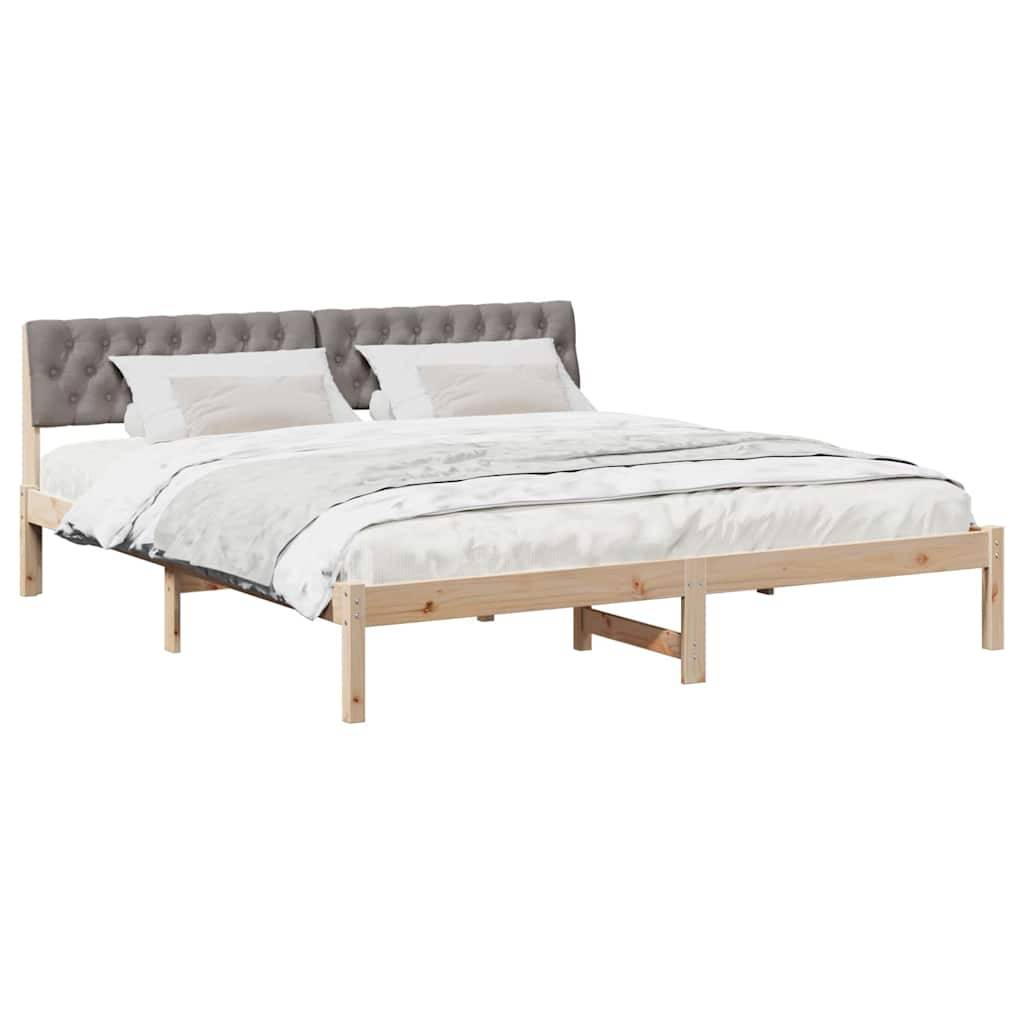 vidaXL Bettgestell Braun und Taupe 180 x 200 cm Massivholz Kiefer