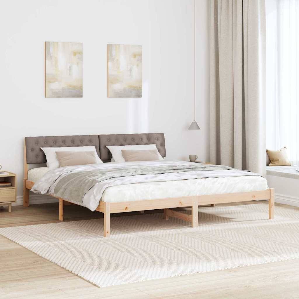 vidaXL Bettgestell Braun und Taupe 180 x 200 cm Massivholz Kiefer