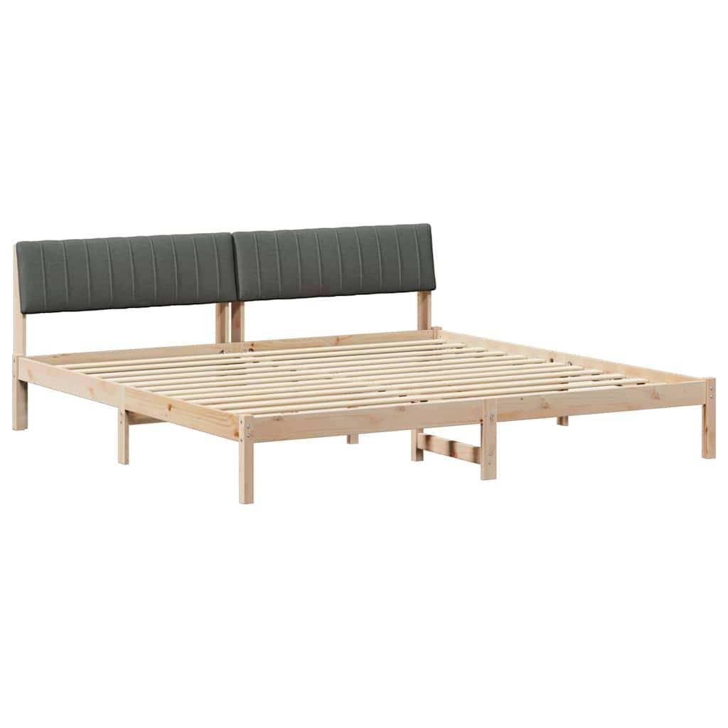 vidaXL Bettgestell Braun und Dunkelgrau 200 x 200 cm Massivholz Kiefer