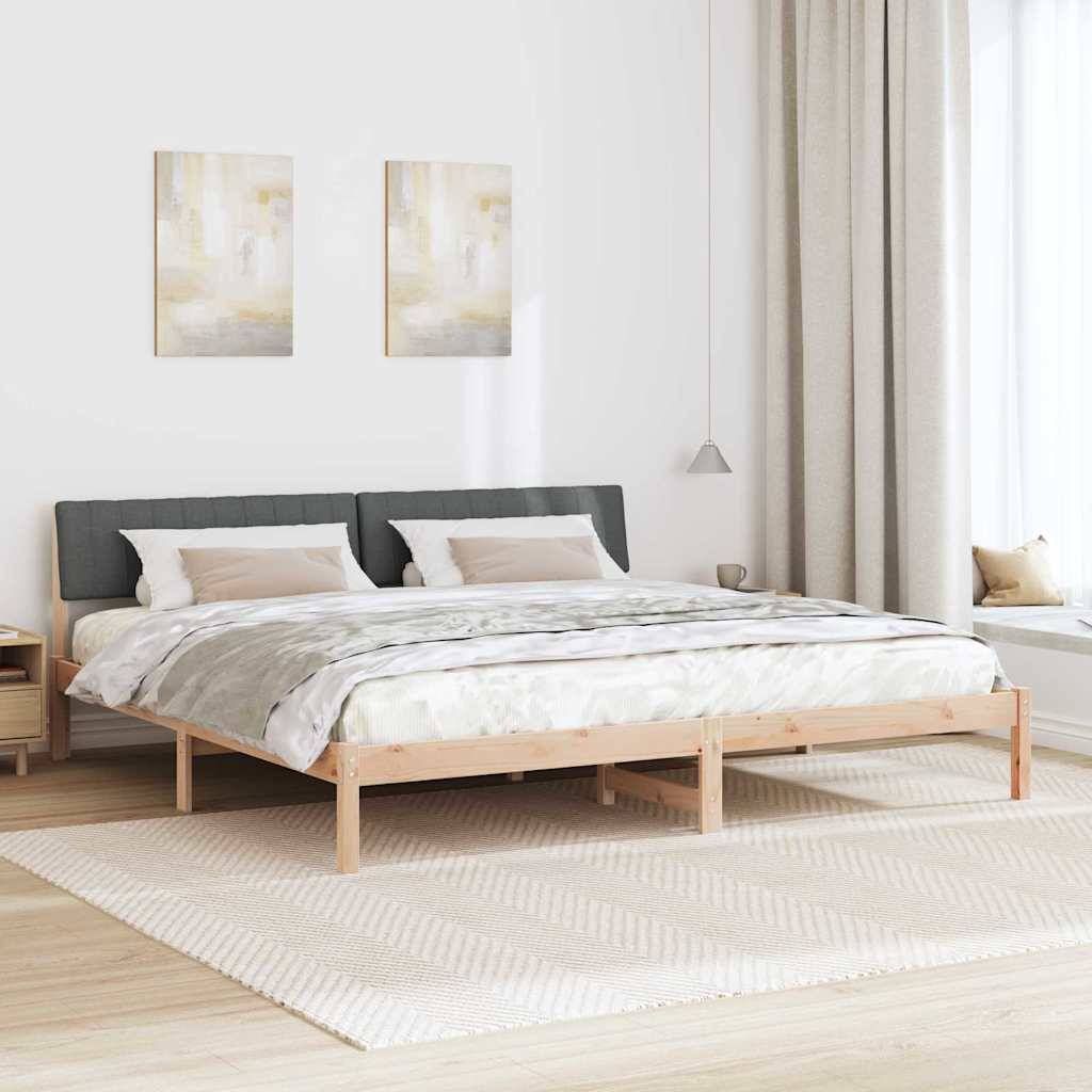 vidaXL Bettgestell Braun und Dunkelgrau 200 x 200 cm Massivholz Kiefer