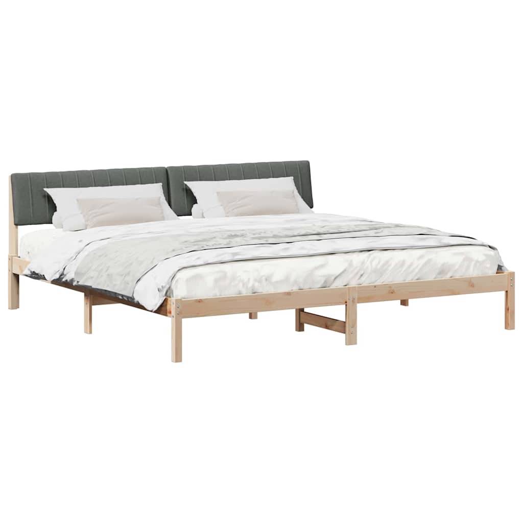 vidaXL Bettgestell Braun und Dunkelgrau 200 x 200 cm Massivholz Kiefer