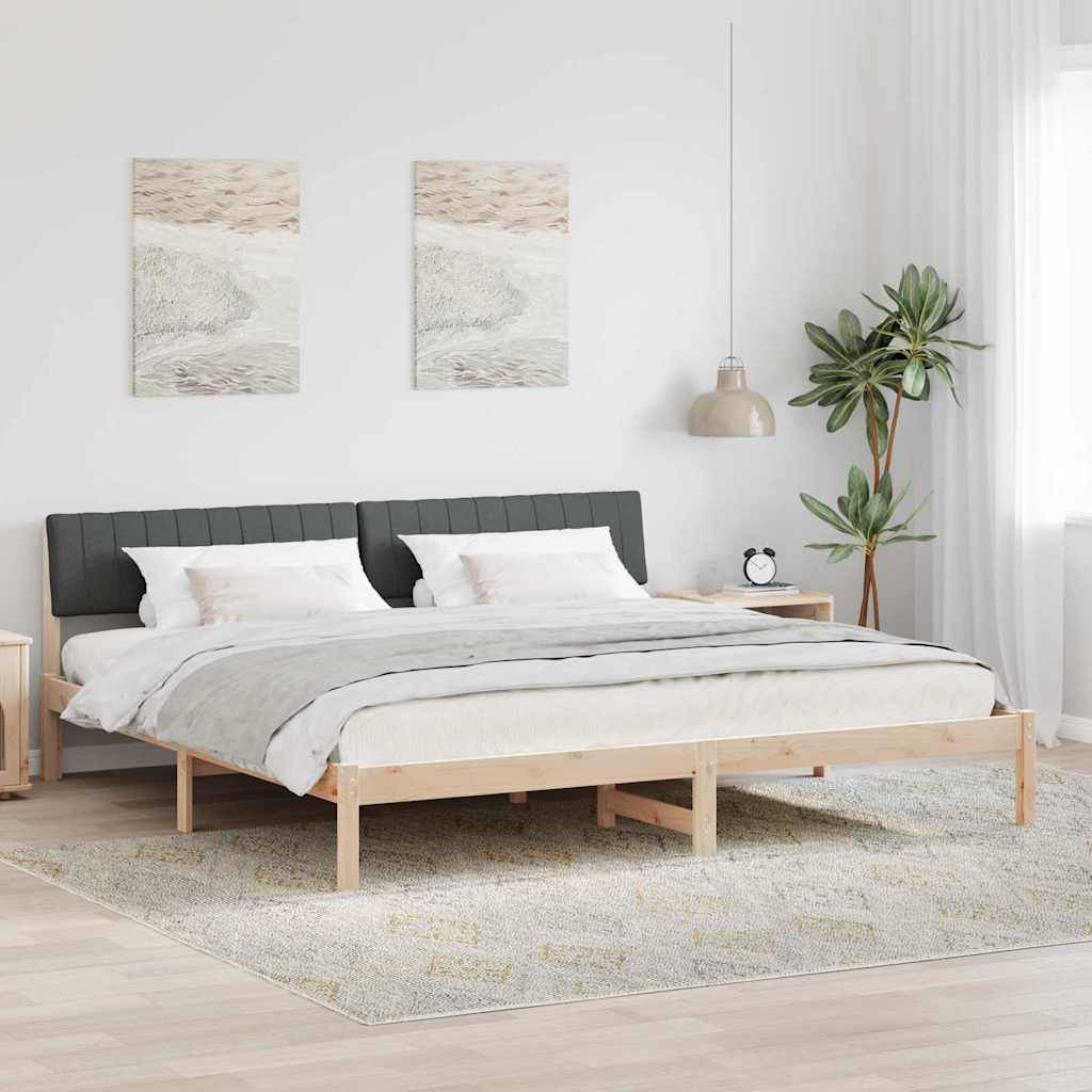 vidaXL Bettgestell Braun und Dunkelgrau 200 x 200 cm Massivholz Kiefer