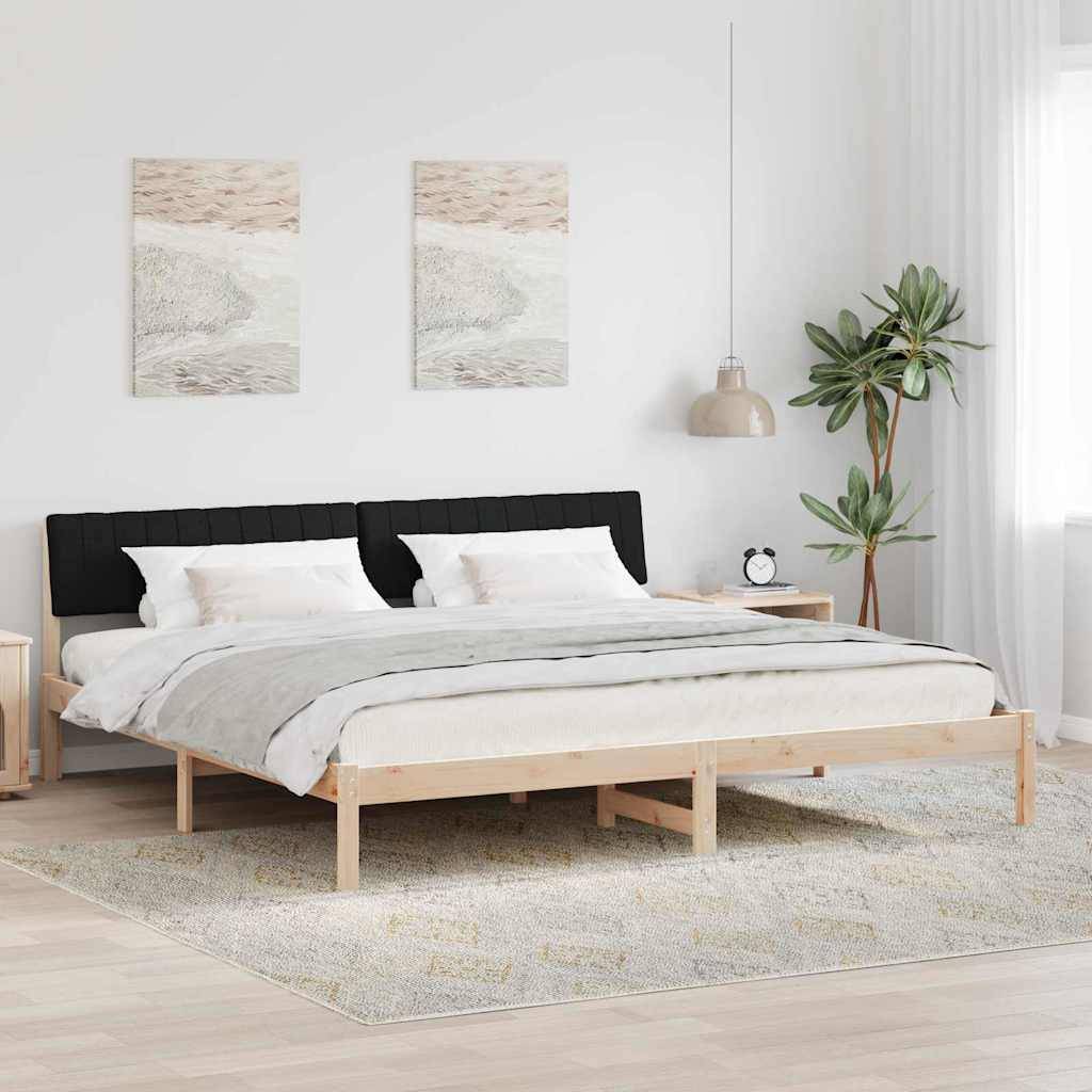 vidaXL Bettgestell Braun und Schwarz 200 x 200 cm Massivholz Kiefer