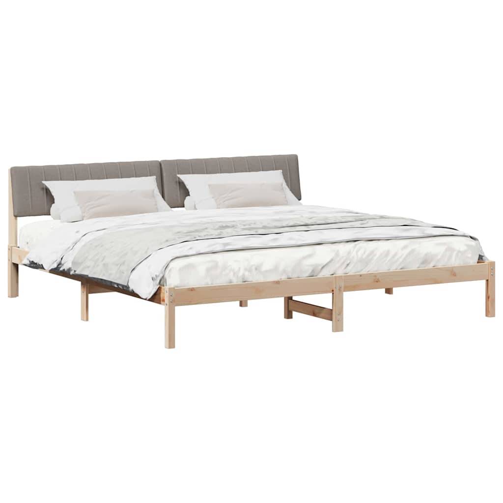 vidaXL Bettgestell Braun und Taupe 200 x 200 cm Massivholz Kiefer