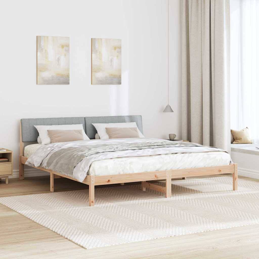 vidaXL Bettgestell Braun und hellgrau 180 x 200 cm Massivholz Kiefer