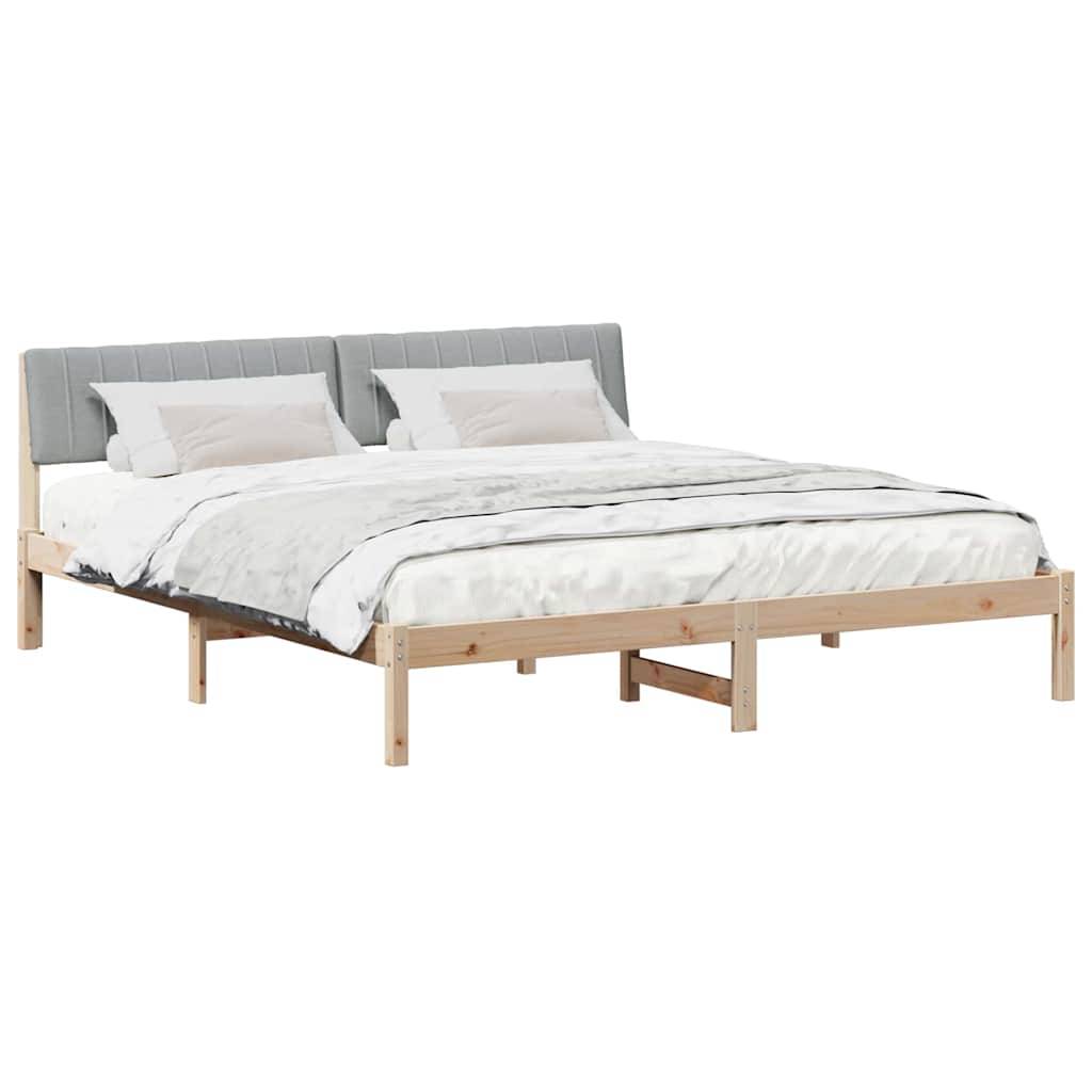 vidaXL Bettgestell Braun und hellgrau 180 x 200 cm Massivholz Kiefer