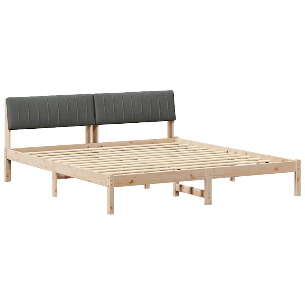 vidaXL Bettgestell Braun und Dunkelgrau 180 x 200 cm Massivholz Kiefer