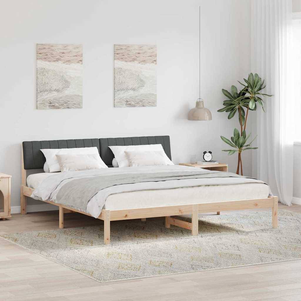 vidaXL Bettgestell Braun und Dunkelgrau 180 x 200 cm Massivholz Kiefer