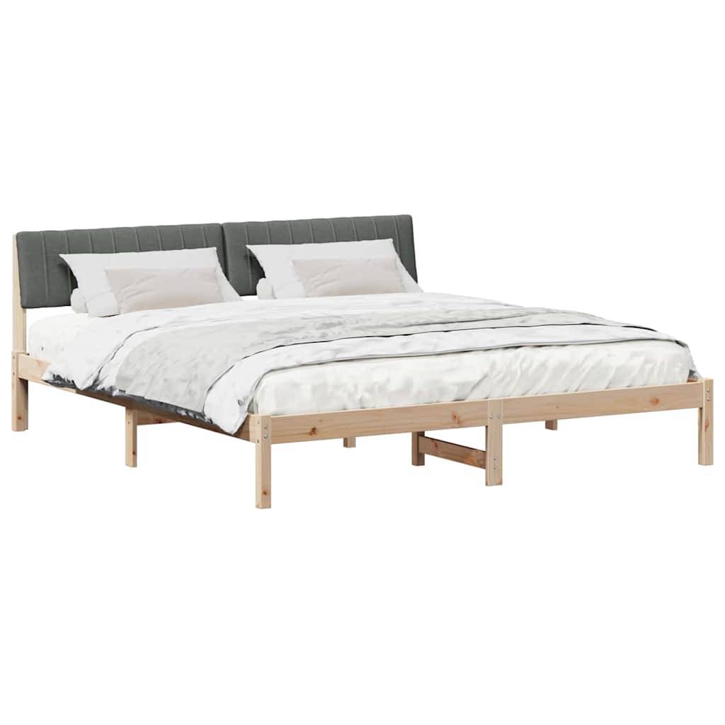 vidaXL Bettgestell Braun und Dunkelgrau 180 x 200 cm Massivholz Kiefer