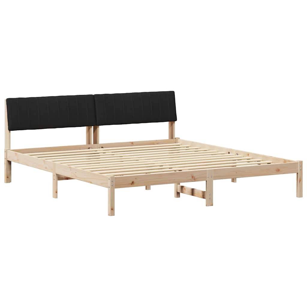 vidaXL Bettgestell Braun und Schwarz 180 x 200 cm Massivholz Kiefer