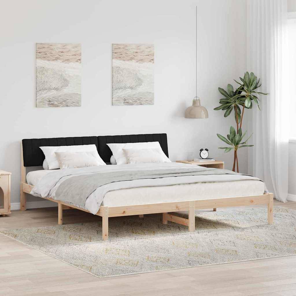 vidaXL Bettgestell Braun und Schwarz 180 x 200 cm Massivholz Kiefer