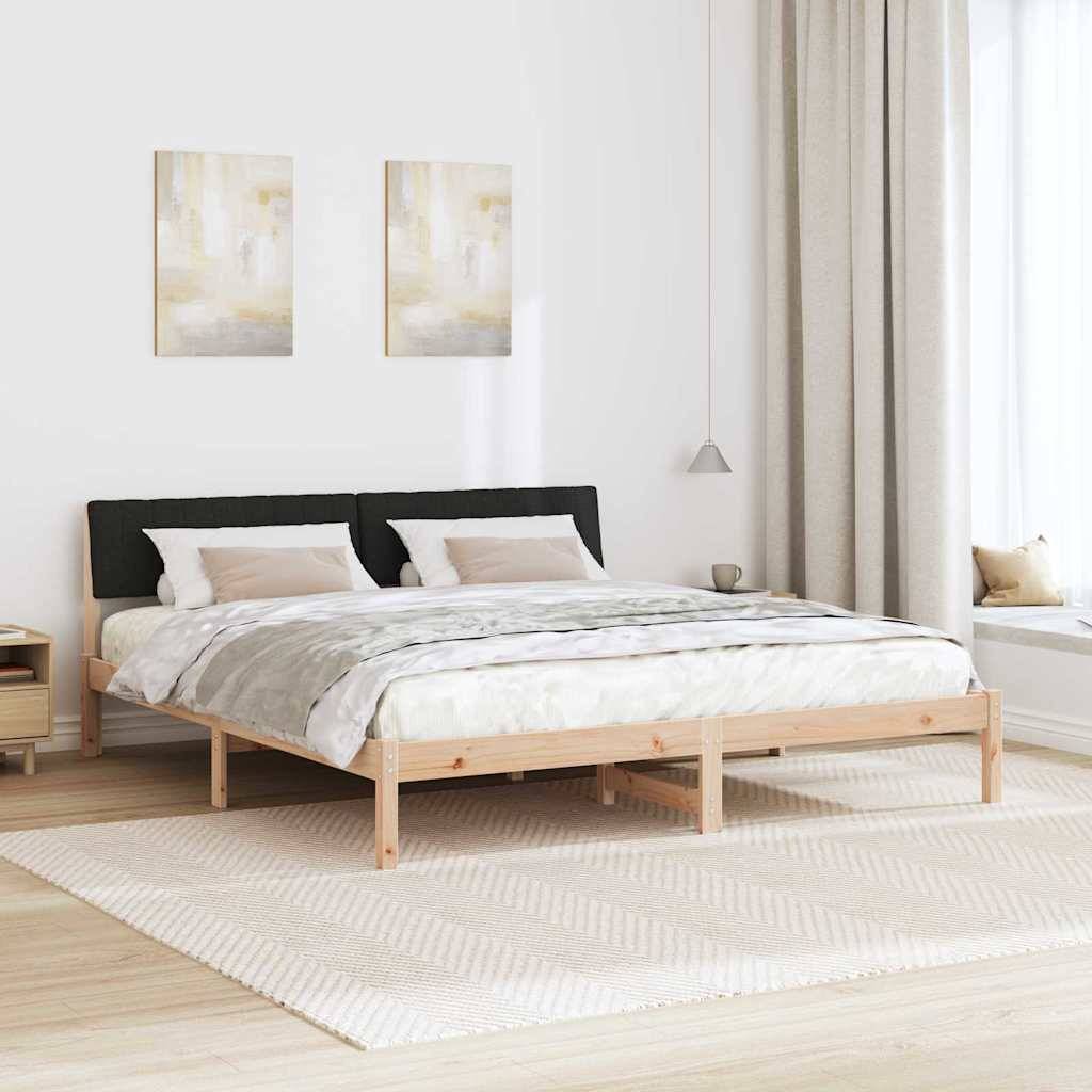 vidaXL Bettgestell Braun und Schwarz 180 x 200 cm Massivholz Kiefer