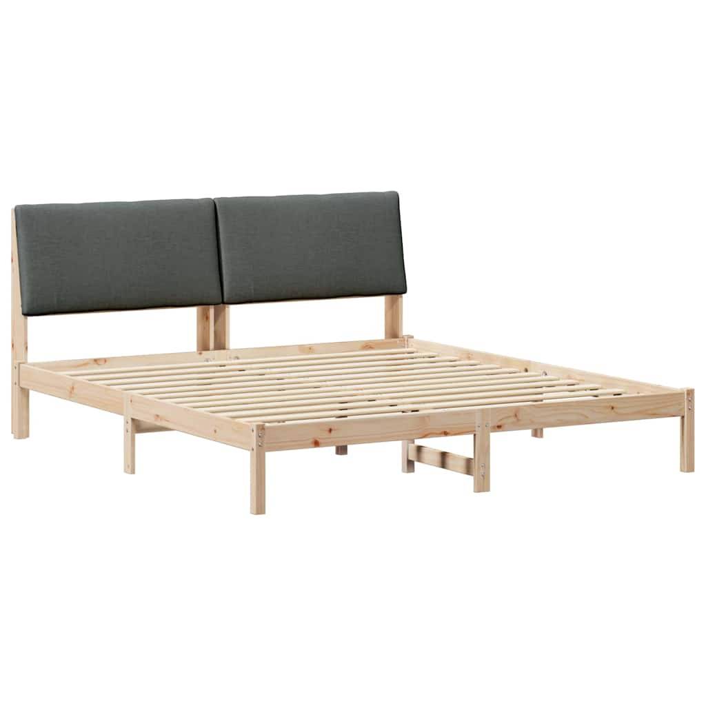 vidaXL Bettgestell Braun und Dunkelgrau 200 x 200 cm Massivholz Kiefer